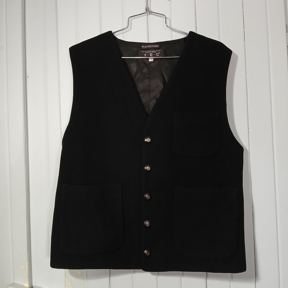 Men's Black wool/mohair blend Vest